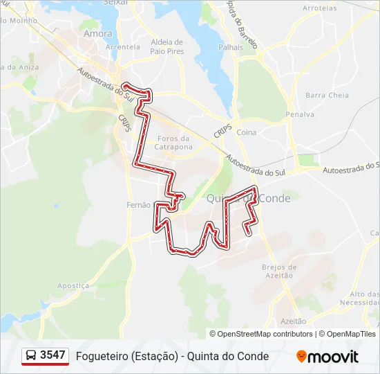 3547 Bus Line Map