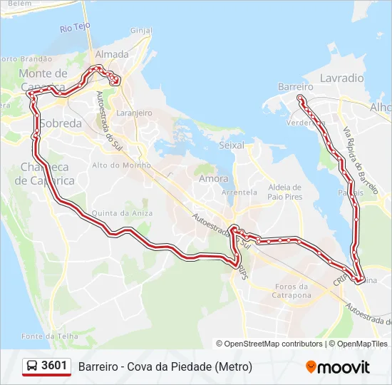 3601 Bus Line Map
