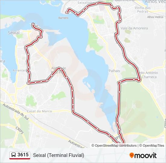 3615 Bus Line Map