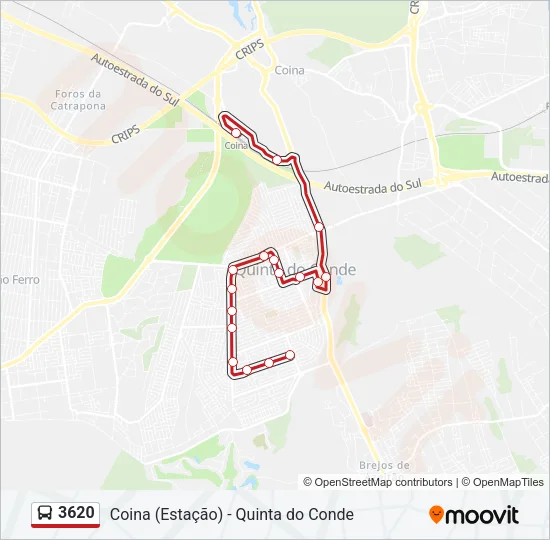 3620 Bus Line Map