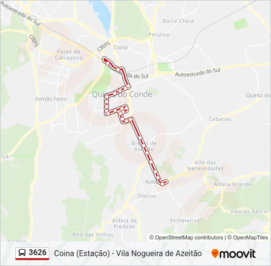 3626 Bus Line Map