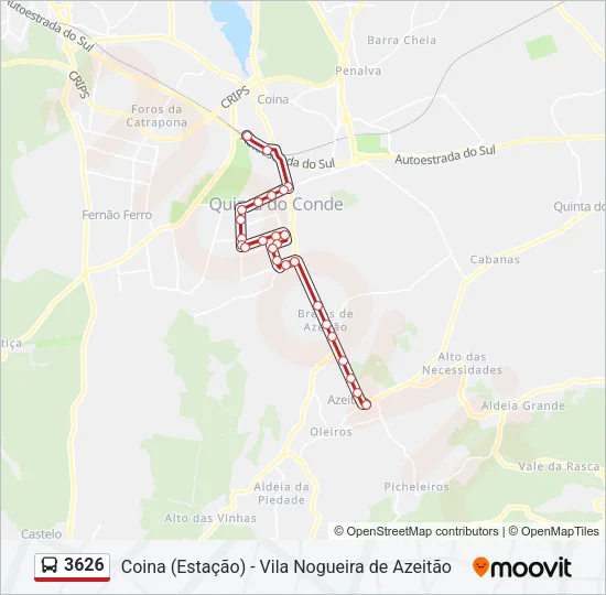 3626 Bus Line Map