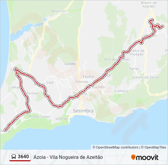 3640 Bus Line Map