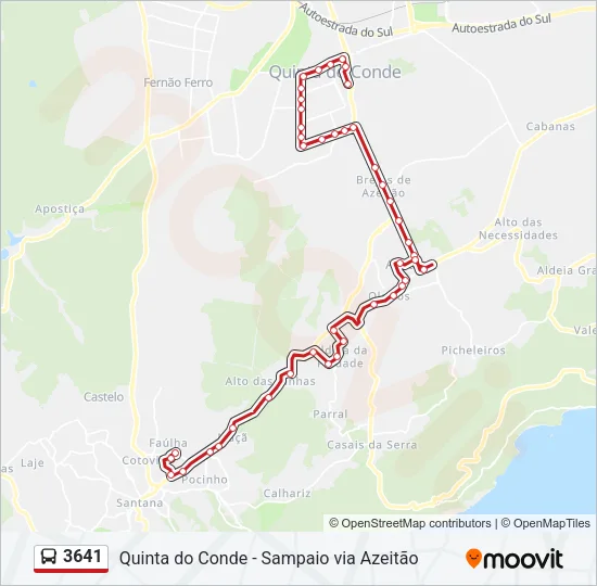 3641 Bus Line Map