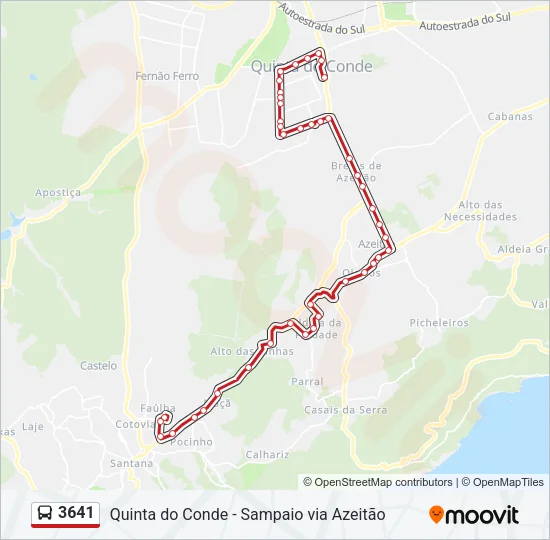 3641 Bus Line Map