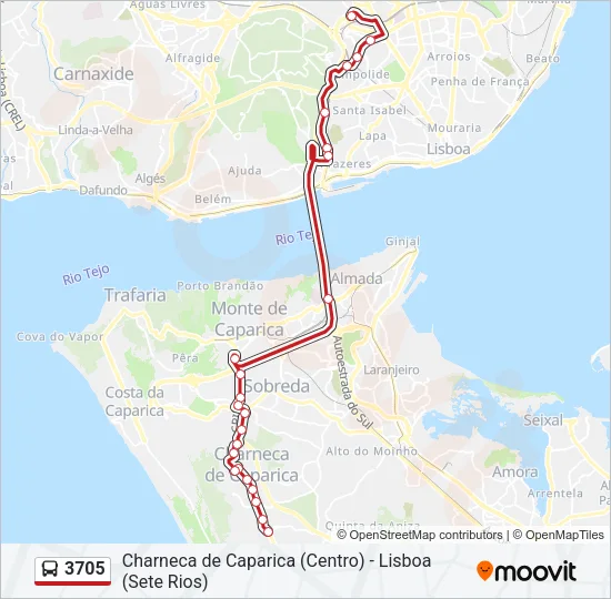 3705 Bus Line Map