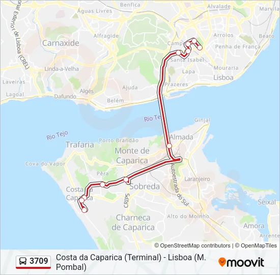 3709 Bus Line Map