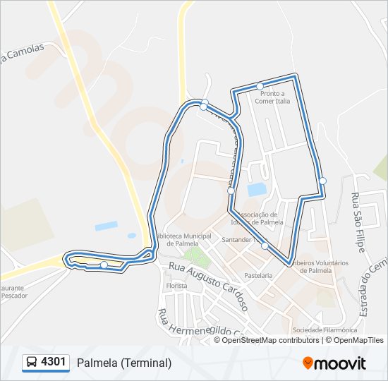 4301 bus Line Map