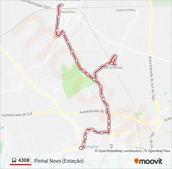 4308 Bus Line Map