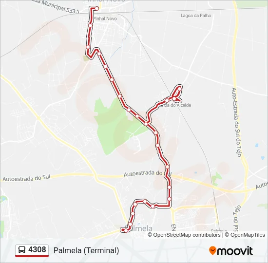 4308 Bus Line Map