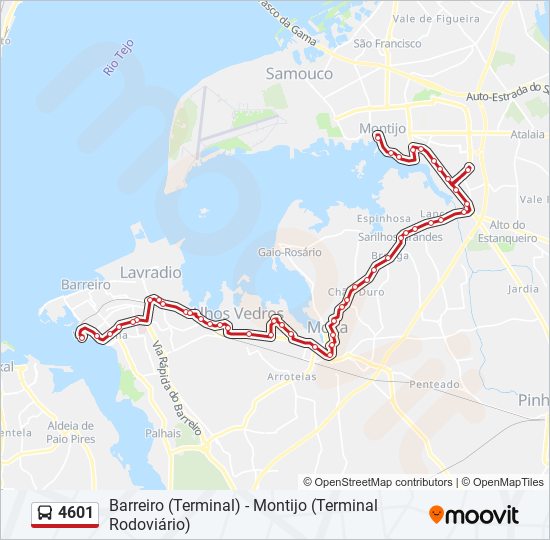 4601 bus Line Map