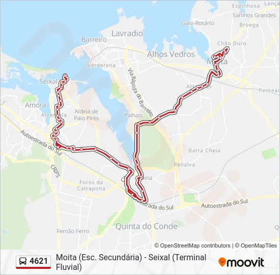 4621 Percursos: Horários, paragens e mapas - Seixal (Terminal Fluvial ...
