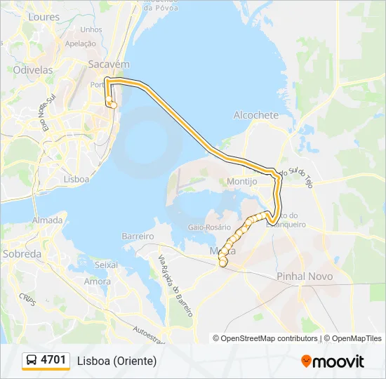 4701 Bus Line Map