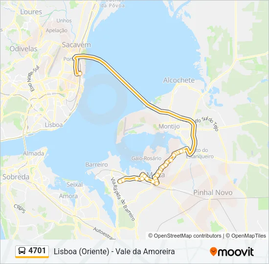 4701 Bus Line Map