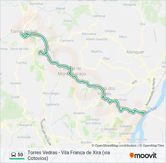 50 Bus Line Map