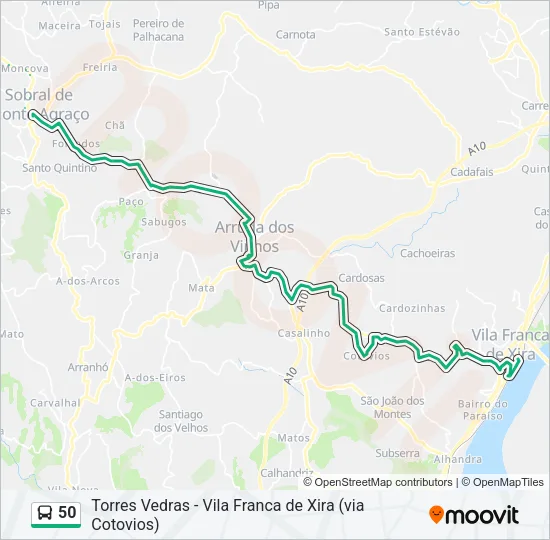 50 Bus Line Map