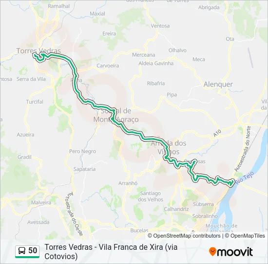 50 Bus Line Map