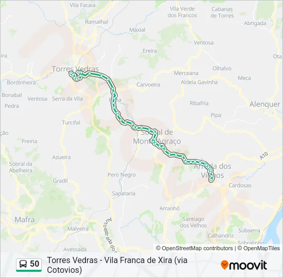 50 Bus Line Map