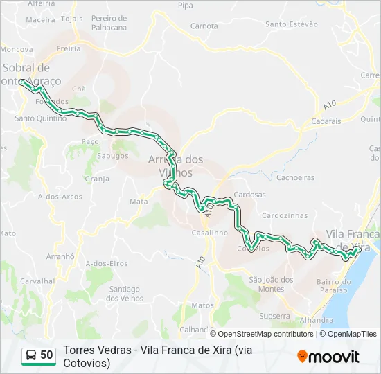 50 Bus Line Map