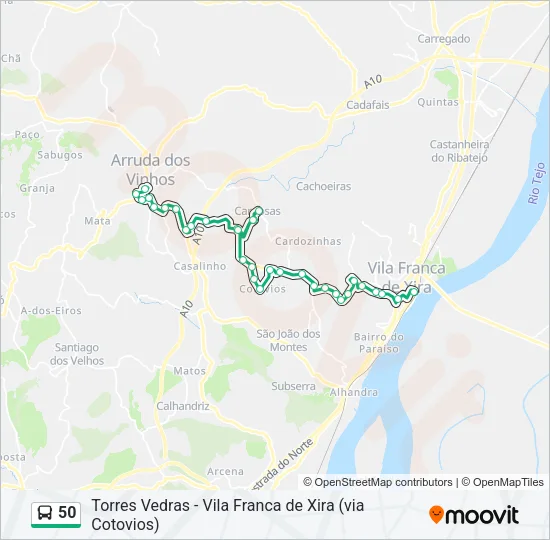 50 Bus Line Map