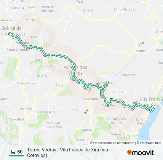 50 Bus Line Map