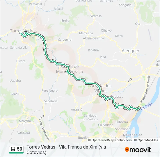 50 Bus Line Map