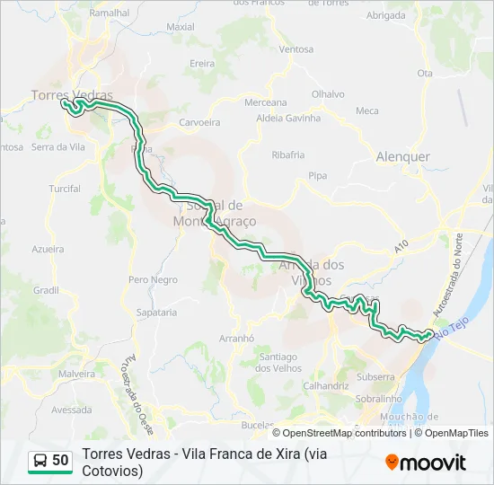 50 Bus Line Map