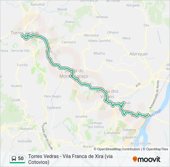 50 Bus Line Map
