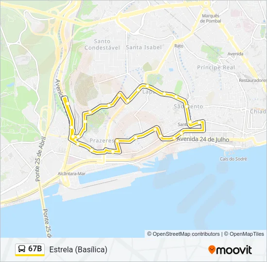67B Bus Line Map