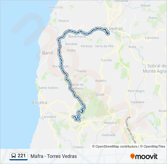 221 Bus Line Map