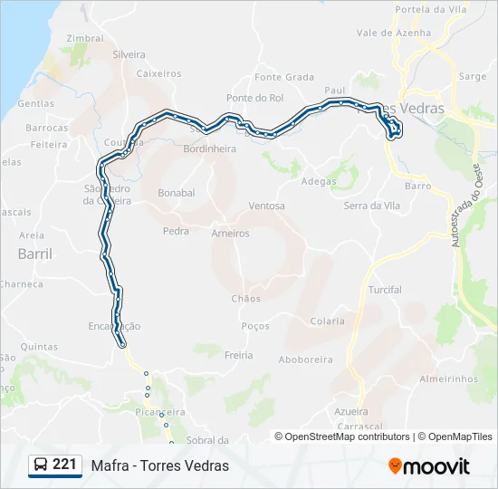 221 Bus Line Map