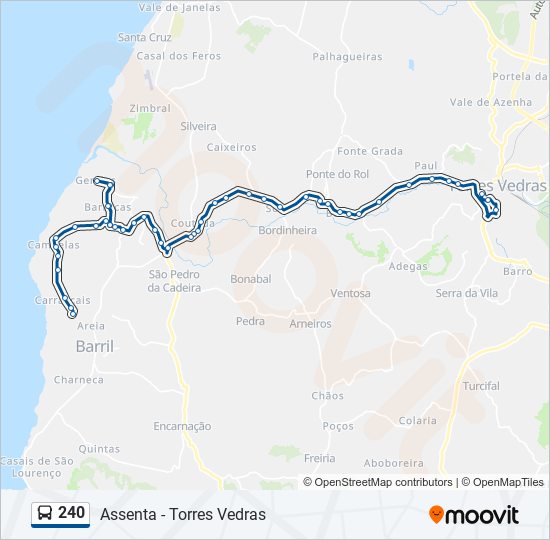 240 bus Line Map