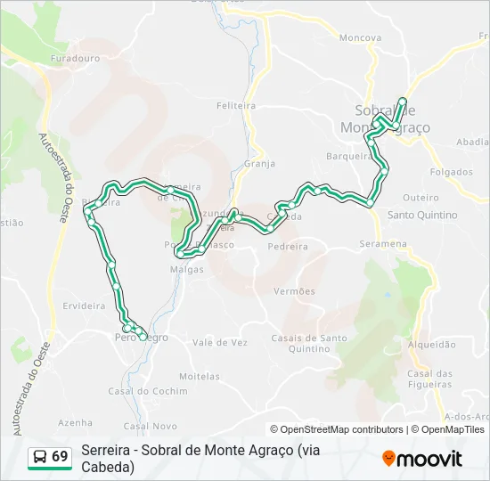 69 Bus Line Map