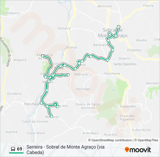 69 Bus Line Map