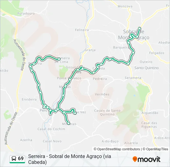 69 Bus Line Map