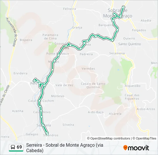 69 Bus Line Map