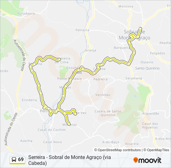 69 bus Line Map