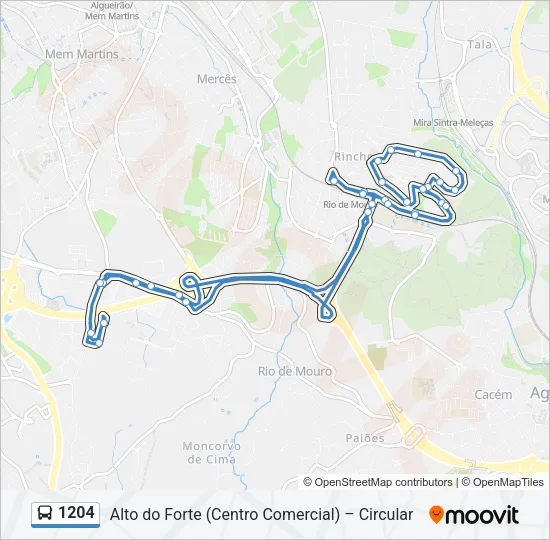 1204 Bus Line Map