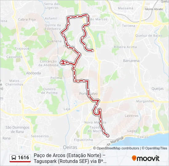 1616 Bus Line Map