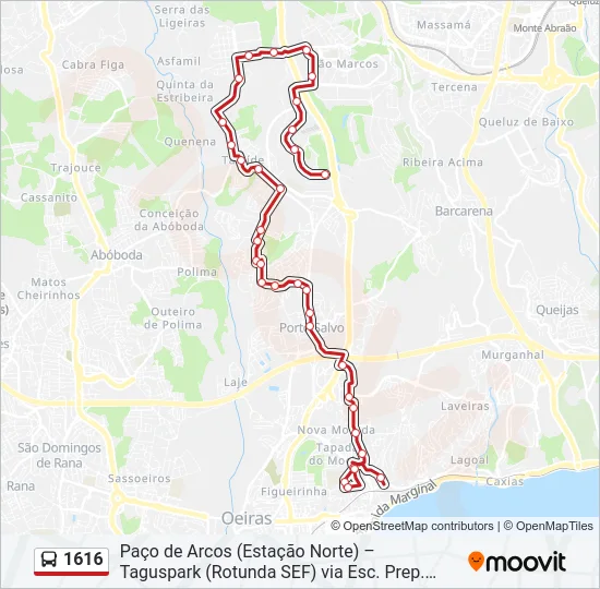 1616 Bus Line Map