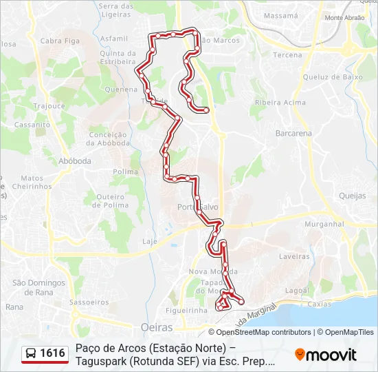 1616 Bus Line Map