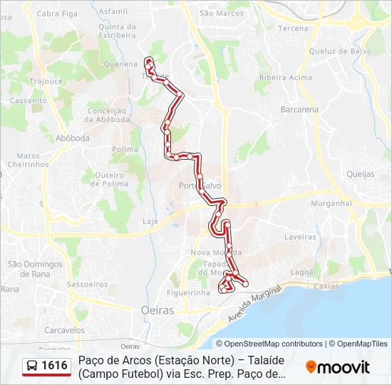 1616 Bus Line Map