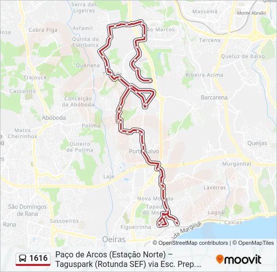 1616 Bus Line Map