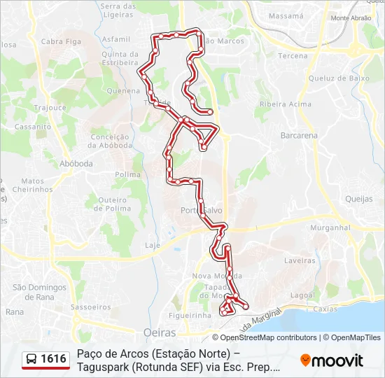 1616 Bus Line Map