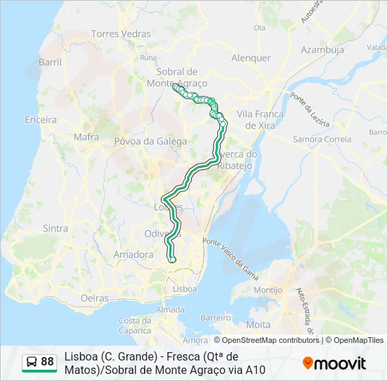 88 Bus Line Map