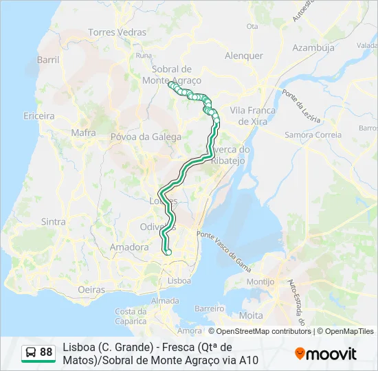 88 Bus Line Map