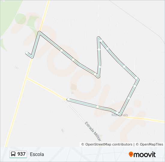 Mapa da linha do autocarro 937.