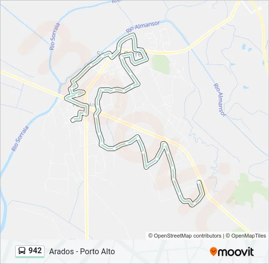 942 Bus Line Map