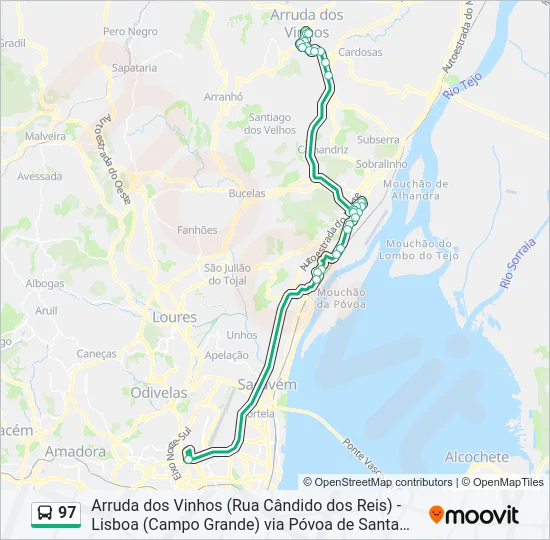 97 Bus Line Map