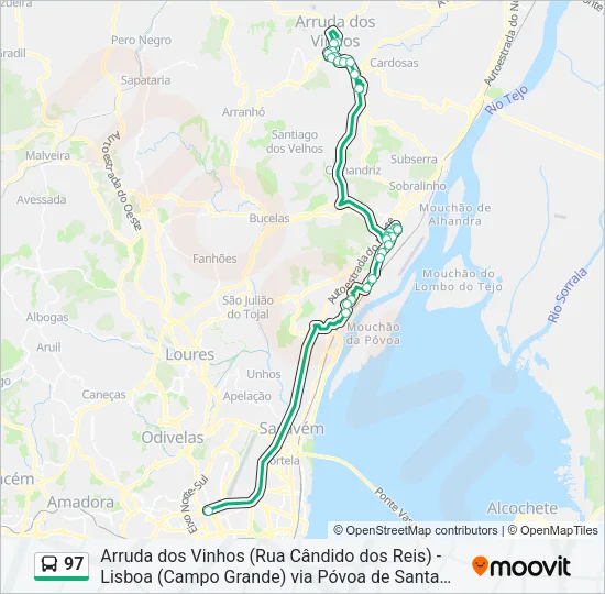 97 Bus Line Map